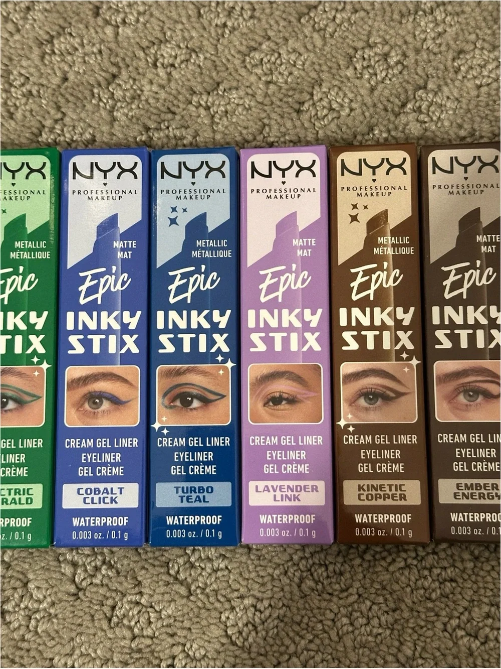 BRAND NEW NYX Epic Inky Stix Cream Gel Eyeliner Waterproof Bundle of 8 Shades